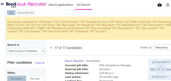 provide CV sourcing service