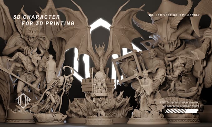 sculpt high quality action figure, statue for 3d printing