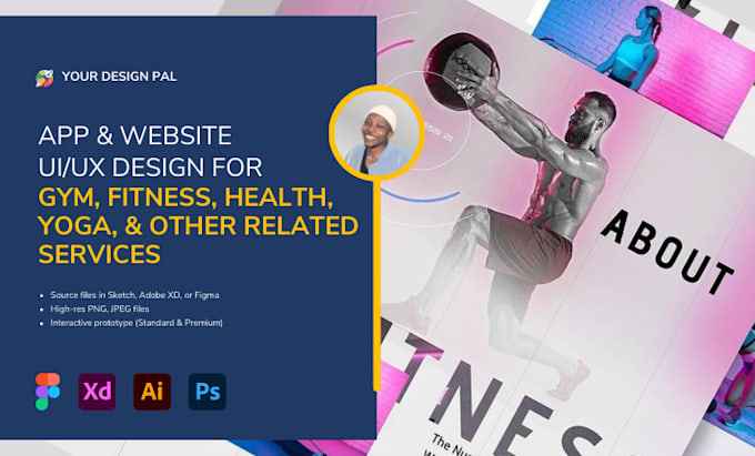Do app ui ux design, website ui ux design for gym, fitness, yoga, and ...