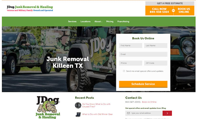 design junk removal website handyman website dumpster website