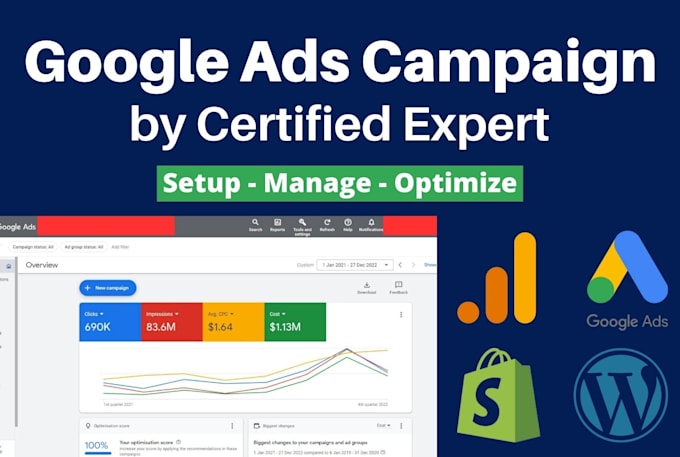 setup and optimize google ads PPC adwords campaign, shopping performance max ads