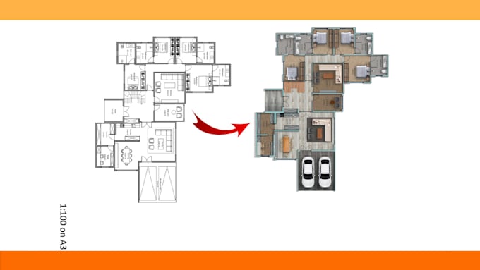 do proper floor plan section render in photoshop