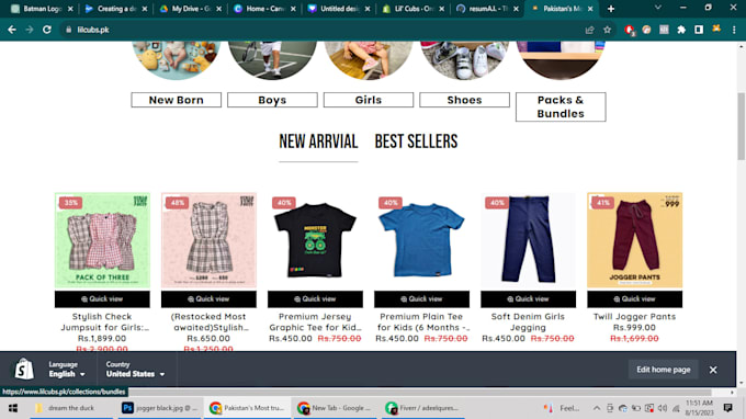 create a creative shopify store setup and customization
