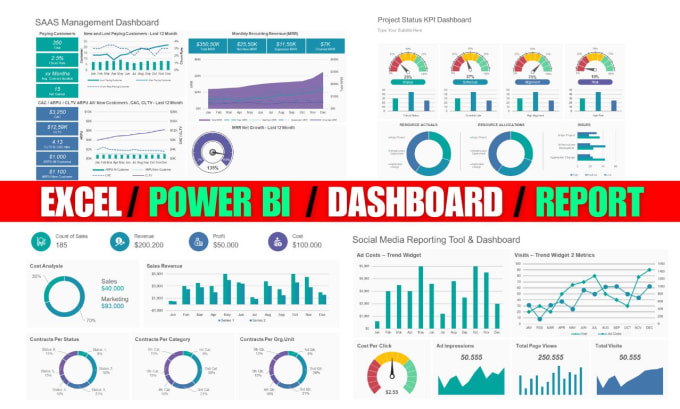 Create excel power bi graph chart dashboard and report by Mukhtar ...