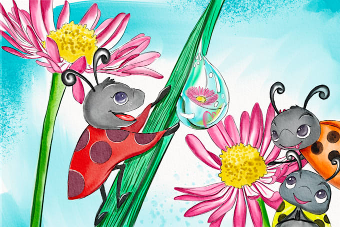 illustrate your childrens book with heartwarming watercolor