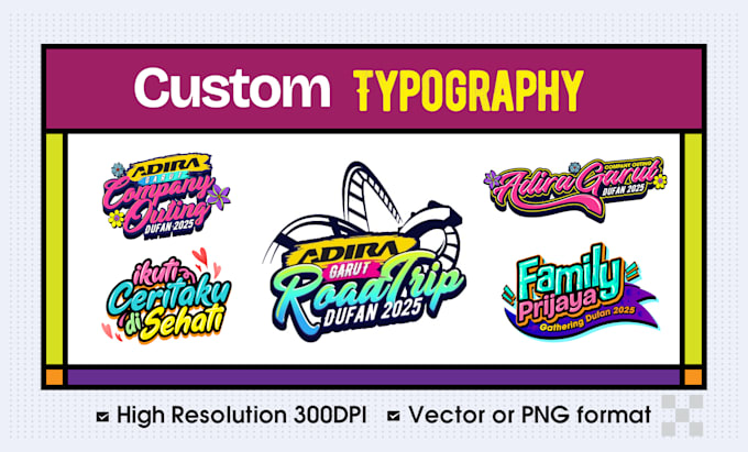 custom uniq typography design for logo, t shirt or anything