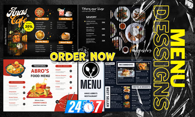 Do menu design or digital menu for you by Anasconnects001 | Fiverr