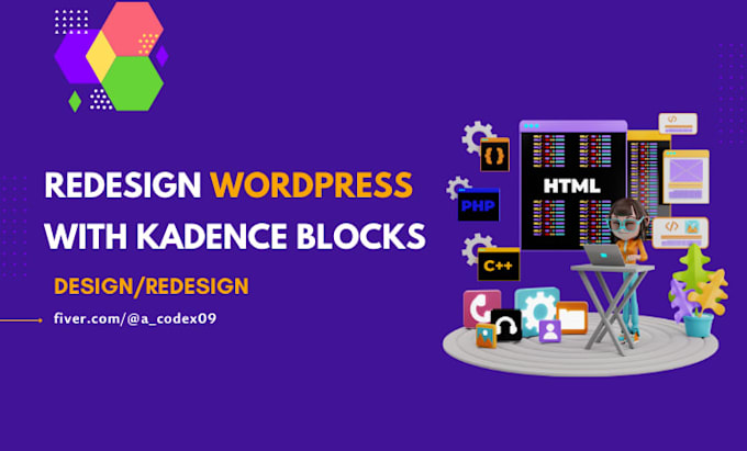 redesign wordpress website with kadence blocks