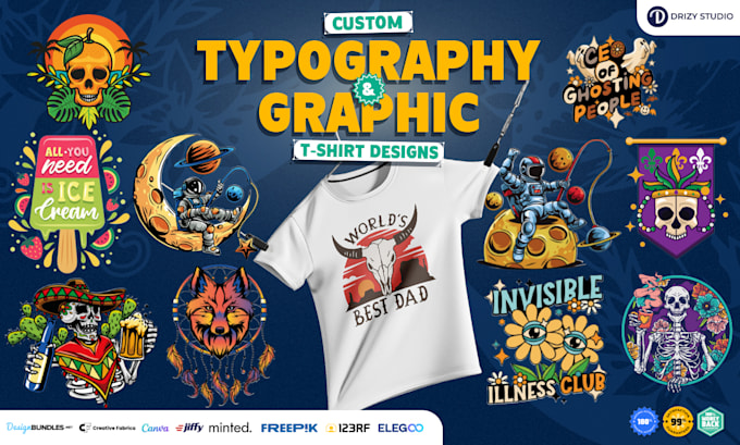 design custom typography and graphic tshirt designs