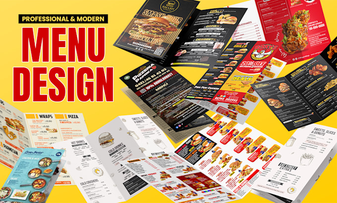 design restaurant, café, fast food, ice cream, trifold, dessert, takeaway menu