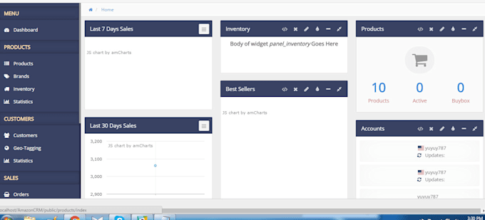 code a database website or application with mvc framework