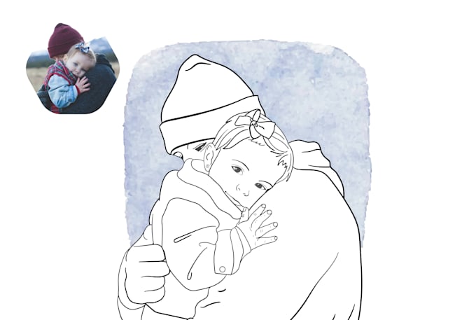 draw custom portrait, minimalist line drawing from photo