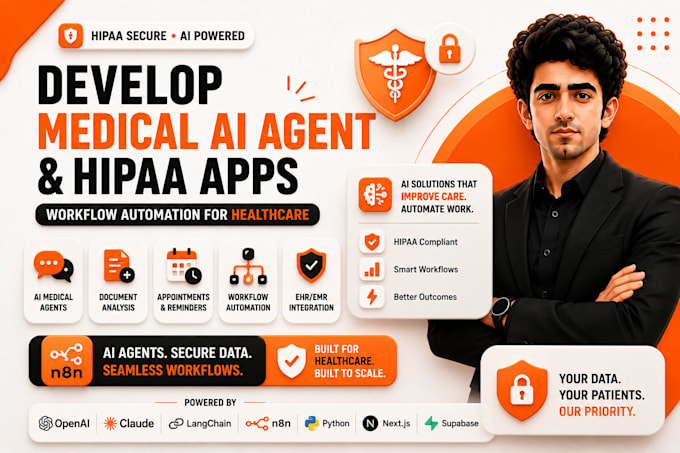 develop medical ai agent, multimodel hipaa app, workflow automation