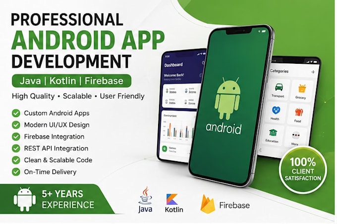 develop a professional android apps using java or kotlin