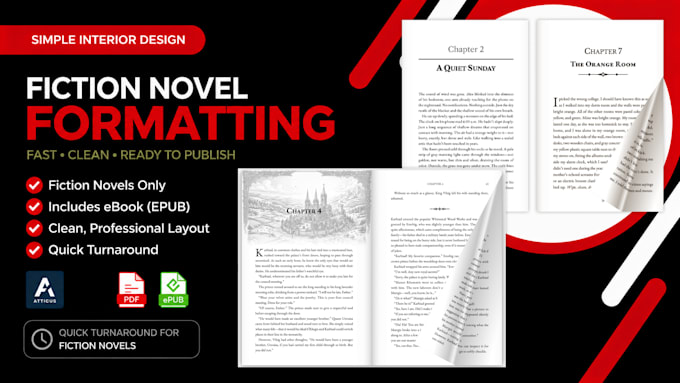 format a beautiful book interior for KDP or ingram  epub PDF