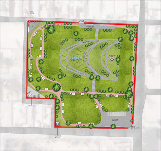 do photoshop renders of master plan floor plans