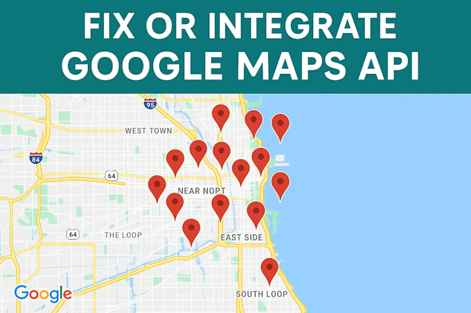 google maps API integration with markers, clusters, filters