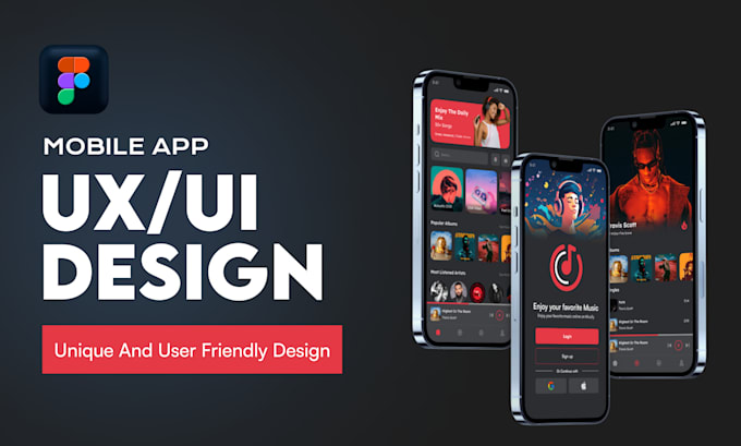 do UI UX design for your mobile app in figma