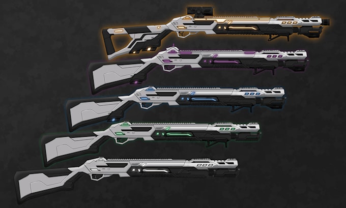 high quality weapon concept art for gaming and more