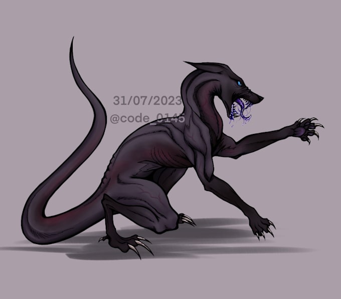draw a fantasy creature, monster or dragon