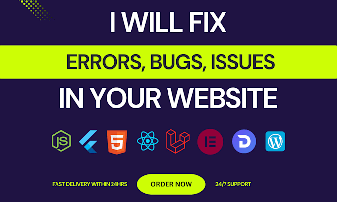 fix wordpress website issues, bugs, errors within 12 hours