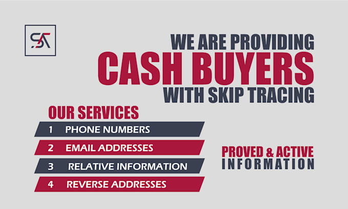 provide real estate active cash buyer leads with skip tracing