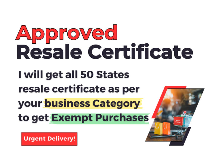 Get approved resale certificate, reseller certificate or tax permit as