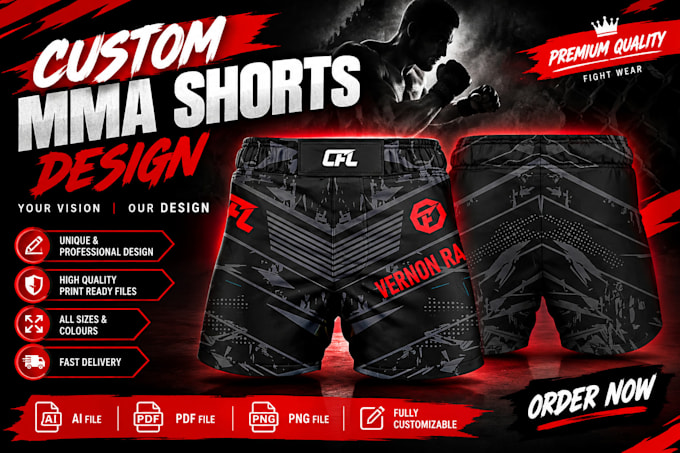 design full sublimation custom mma shorts