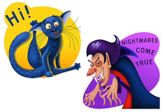 Draw sticker or avatar in cartoon colorful style by Ksenos_ks | Fiverr