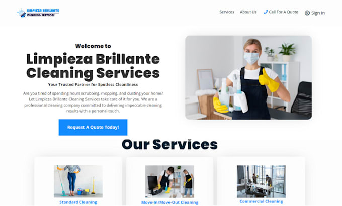 build janitorial website cleaning website pressure washing website
