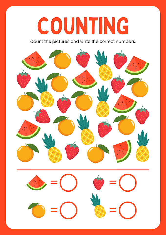 Design fun and engaging math worksheets for kids by Annaskhan_2006 Fiverr