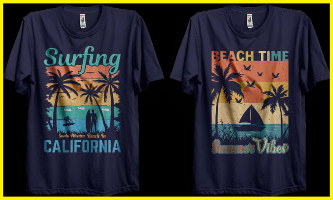 Create summer, surfing, camping t Tshirtlayout design by Fiverr | shirt