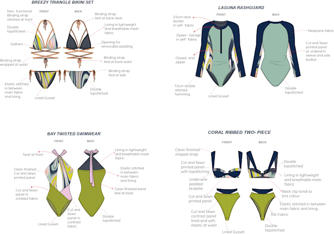 do fashion flat technical sketch and cads drawing for apparel