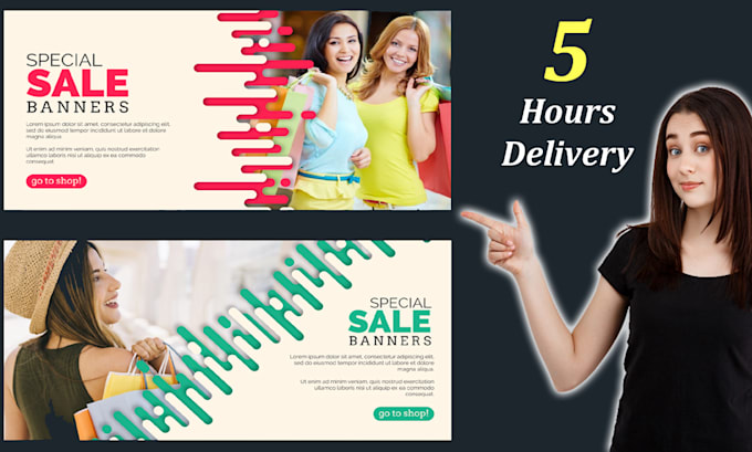 design website banners, sliders, shopify banners or ads