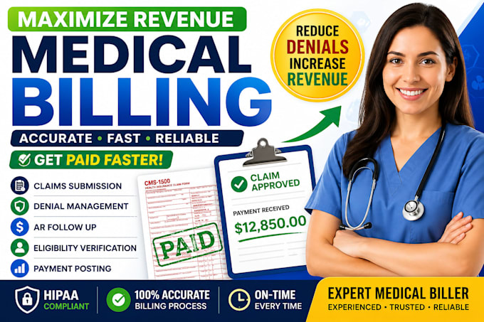do medical billing, credentialing, denial and ar followup