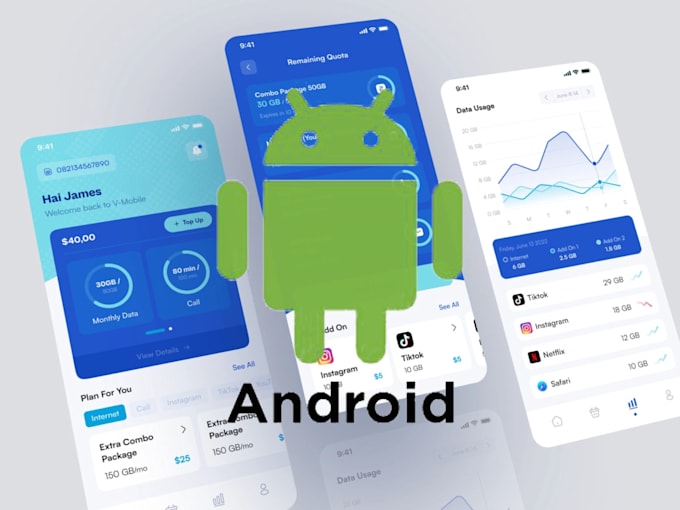 work as android developer using kotlin, java, android studio