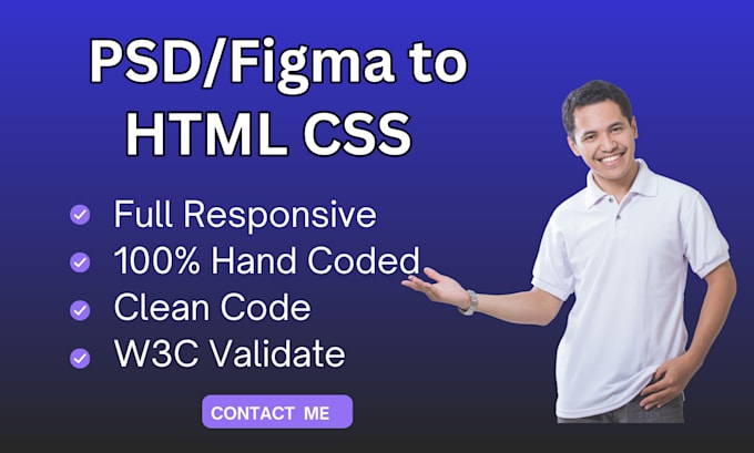 Covert psd to html css and figma to html css responsive by Alianwar80 ...