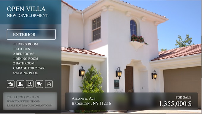 edit real estate video with motion tracking, motion graphics