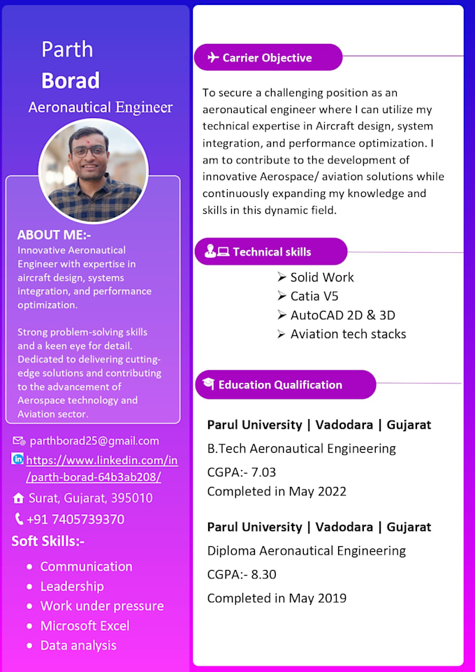 Make custom resume and linkedin profiles by Parthborad25 Fiverr