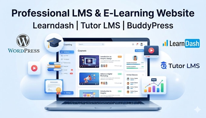 e learning, education, lms, tutor lms, learndash, buddypress website