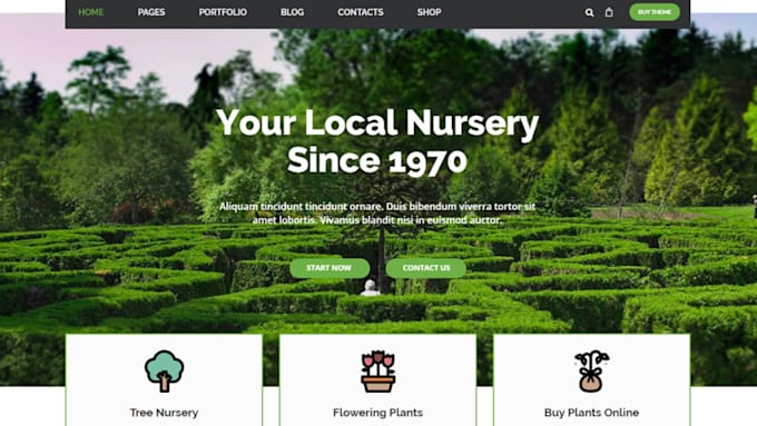design lawn care, landscaping, gardening, farming, plant, agriculture website