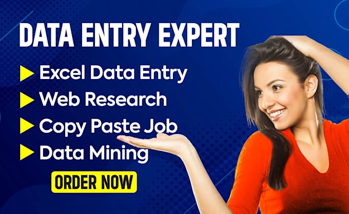 do data entry, copy paste, web research and product listing
