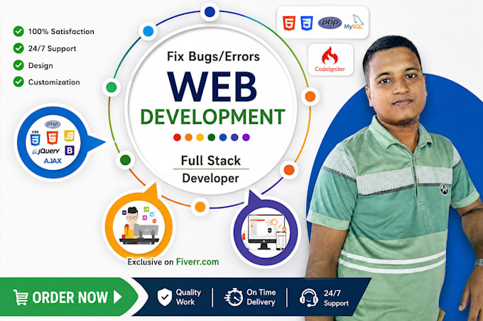 bug fix, errors fix, customize professional php laravel codeigniter mysql site