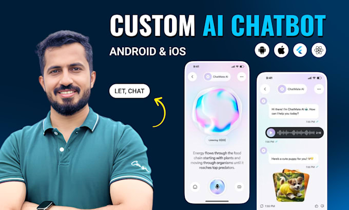 develop a flutter mobile app for ios and android with ai integration