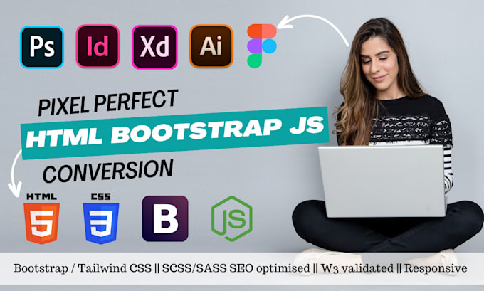 Be a frontend web developer using html, css bootstrap and js for your ...