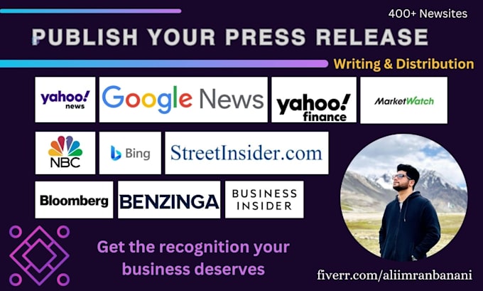 write and distribute your press release on premium websites