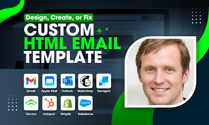 Create editable newsletter html email templates for mailchimp klaviyo