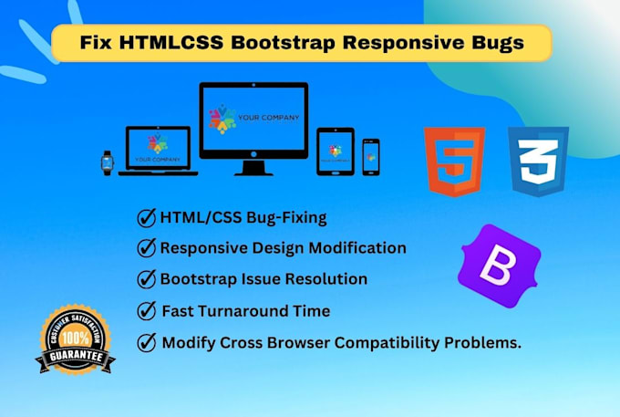 Fix html, css, and bootstrap issues with responsive design by Habib1659 ...