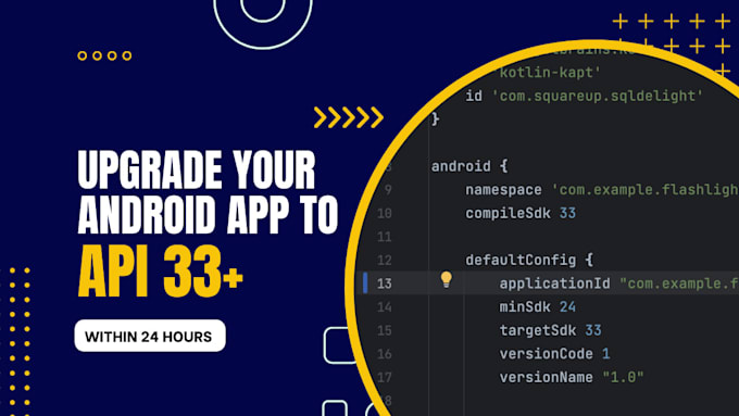 upgrade the android app to the sdk 35 or 36 android 15 or 16
