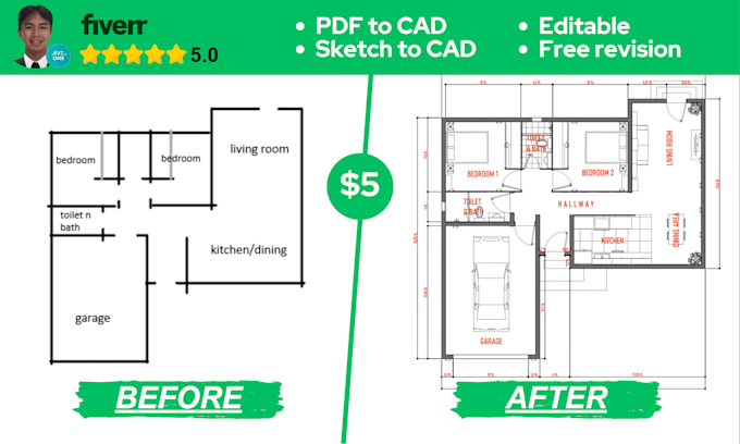 convert sketch or pdf into cad